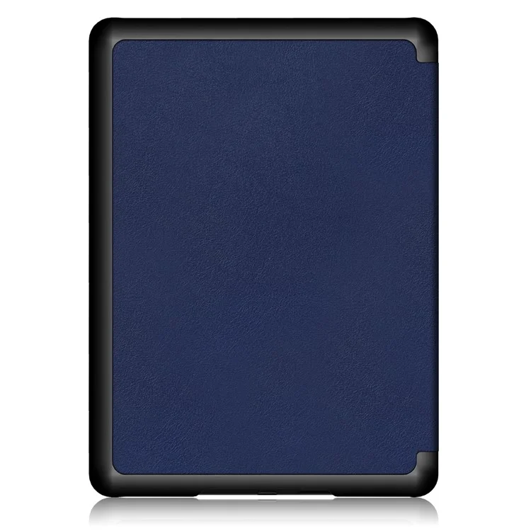 For Amazon Kindle Paperwhite (11th Generation) 2021 Textured PU Leather + PC Inner Cover Case Anti-Scratch Lining Shock-Absorbed Corners - Blue