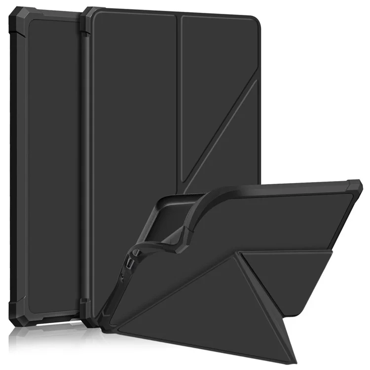 For Amazon Kindle Paperwhite (2021) Origami Dual-Angle Stand Design Smart Wake/Sleep Case Magnetic Absorbing - Black