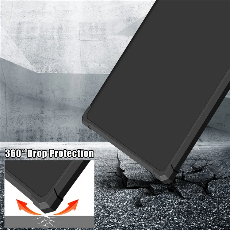 For Amazon Kindle Paperwhite (2021) Origami Dual-Angle Stand Design Smart Wake/Sleep Case Magnetic Absorbing - Black