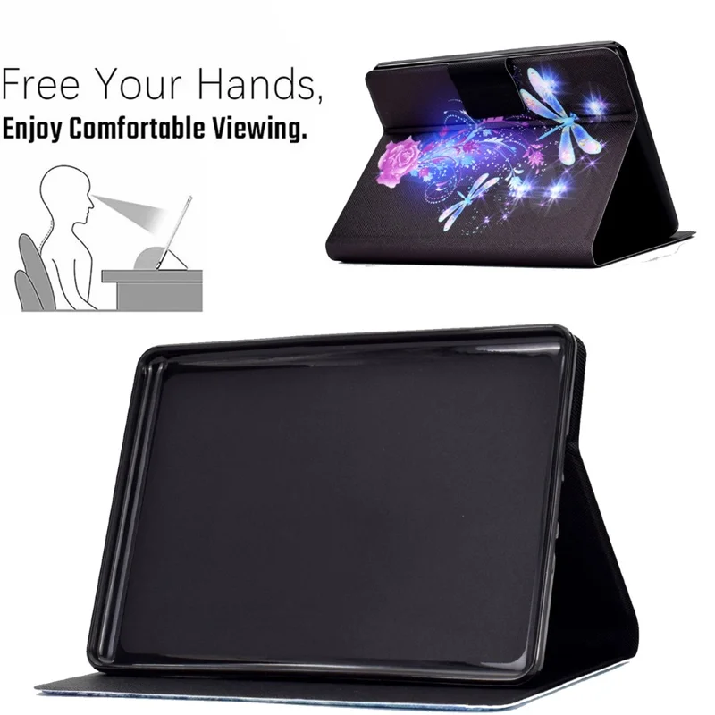 For Amazon Kindle Paperwhite 5 (2021) Fashionable Pattern Printing Tablet Leather Case Anti-scratch Card Holder Shell with Stand - Dragonfly