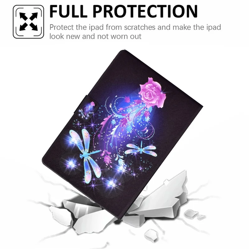 For Amazon Kindle Paperwhite 5 (2021) Fashionable Pattern Printing Tablet Leather Case Anti-scratch Card Holder Shell with Stand - Dragonfly