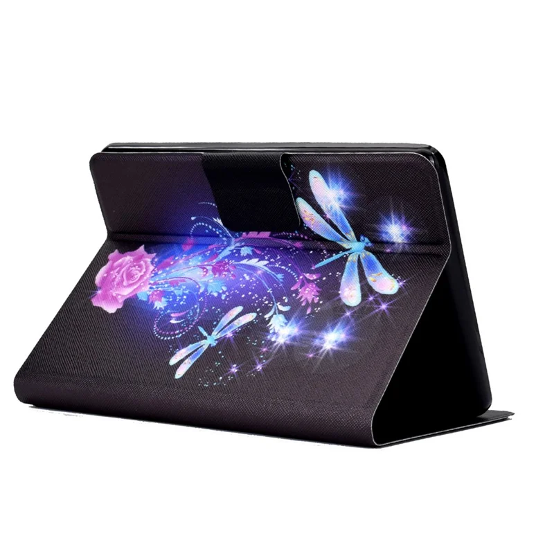 For Amazon Kindle Paperwhite 5 (2021) Fashionable Pattern Printing Tablet Leather Case Anti-scratch Card Holder Shell with Stand - Dragonfly