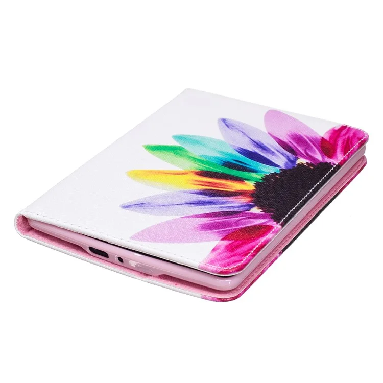 Pattern Printing Leather Wallet Case Stand for Amazon Kindle Paperwhite 3/2/1 - Colorful Petals