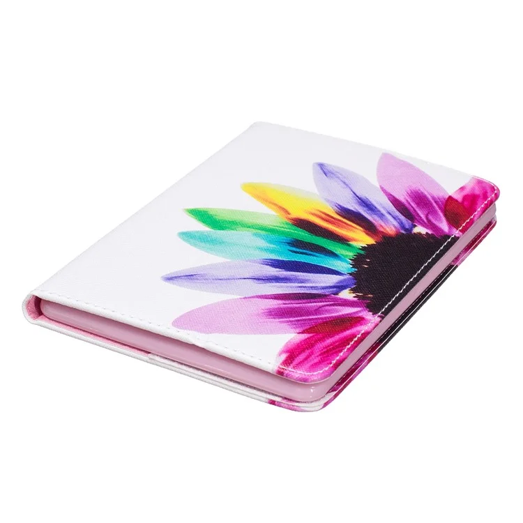 Pattern Printing Leather Wallet Case Stand for Amazon Kindle Paperwhite 3/2/1 - Colorful Petals