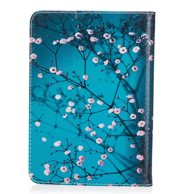 Pattern Printing Leather Wallet Tablet Cover for Amazon Kindle Paperwhite 3/2/1 - Tree with Flowers