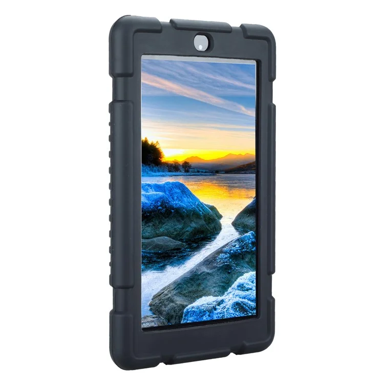 Soft Silicone Protective Shell Case Para Amazon Fire 7 2017 - Preto