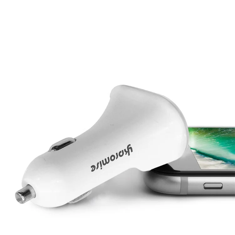 YK-M16 Quick Charge Three USB Ports Car Charger Adapter - White