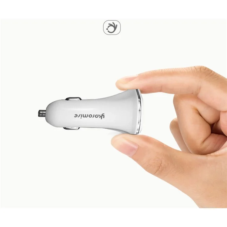 YK-M16 Quick Charge Three USB Ports Car Charger Adapter - White