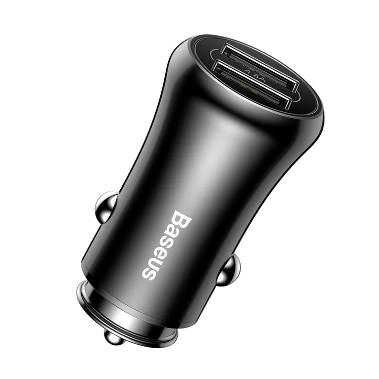 BASEUS Gentleman Series 4.8A Dual USB Smart Car Charger for iPhone iPad Samsung etc. - Black