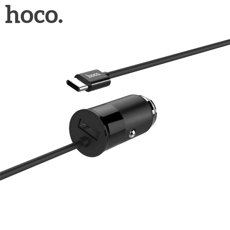 HOCO Z17 5V/3.1A Single USB Car Charger with Built-in 1m Micro USB Cable for Samsung Huawei etc.