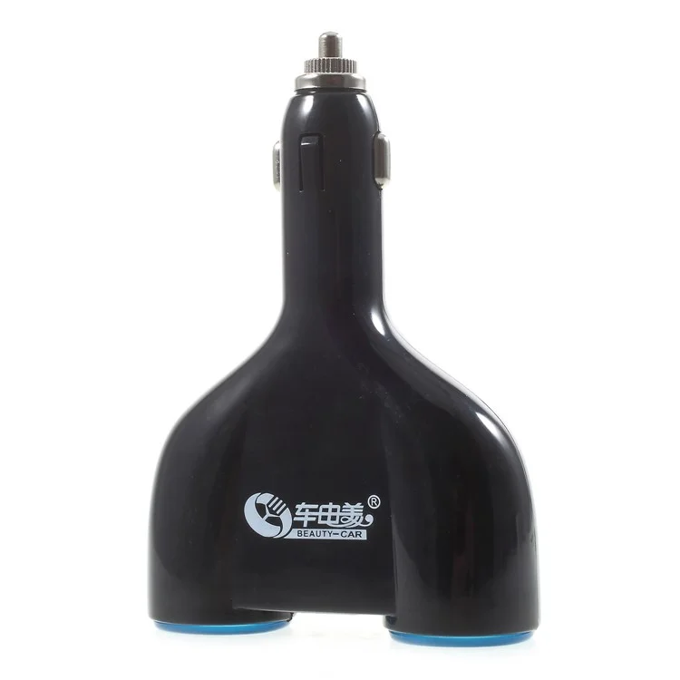 90W 12V/24V Dual USB Car Charger with Dual Cigarette Lighter Sockets for Phones Tablets