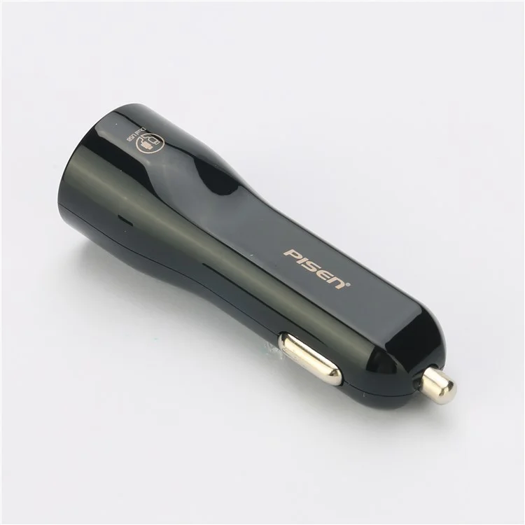 PISEN TS-C063 Dual USB Ports 2A Car Charger for iPhone iPad Samsung Smartphones - Black