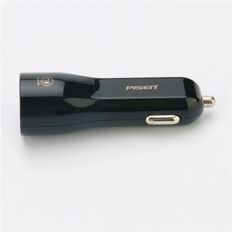 PISEN TS-C063 Dual USB Ports 2A Car Charger for iPhone iPad Samsung Smartphones - Black