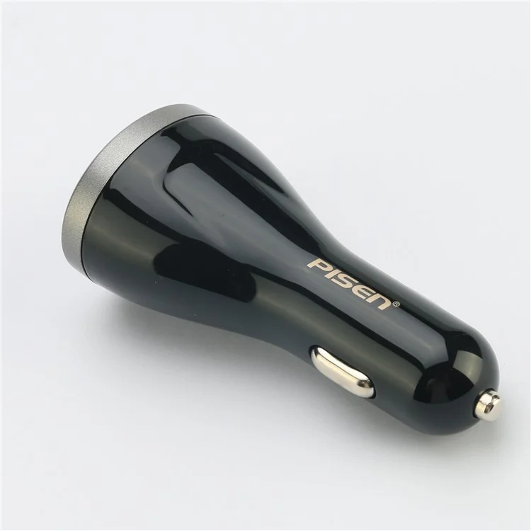 PISEN TS-C073 3 USB Ports 2.4A Car Charger for iPhone iPad Samsung Smartphones Tablets - Black