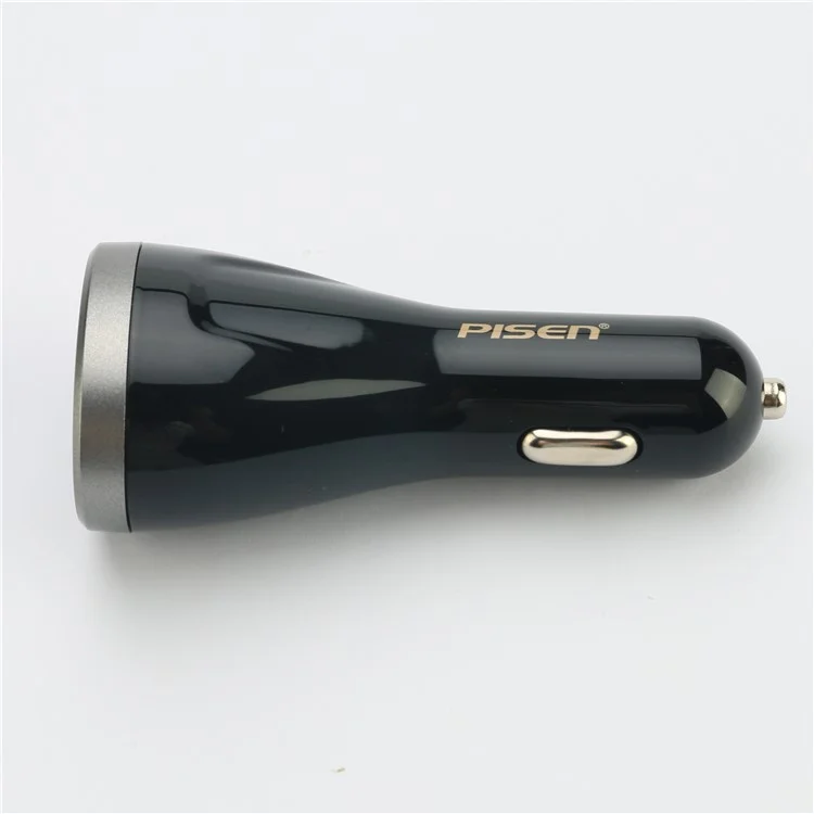PISEN TS-C073 3 USB Ports 2.4A Car Charger for iPhone iPad Samsung Smartphones Tablets - Black
