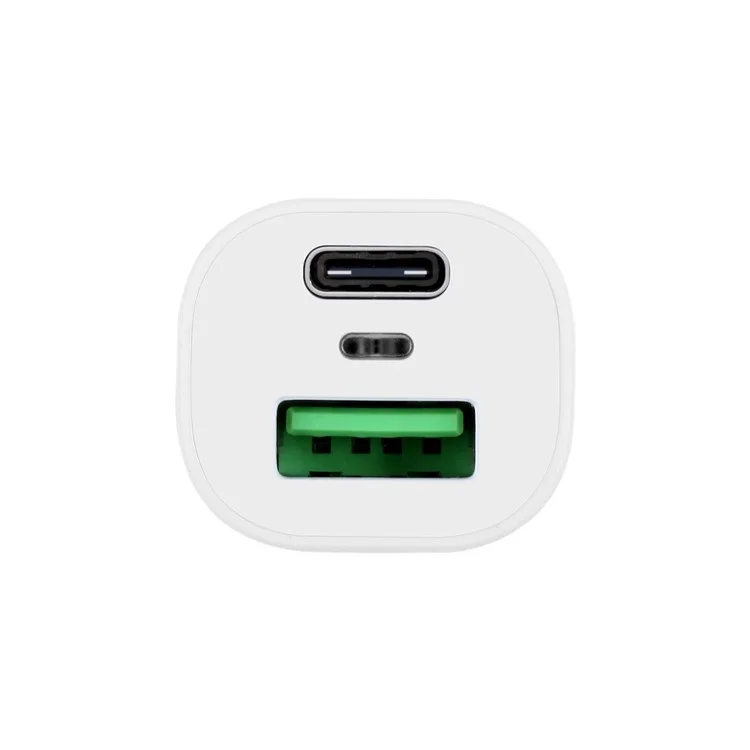MOMAX PD QC3.0 USB + Type-C Ports Car Charger - White