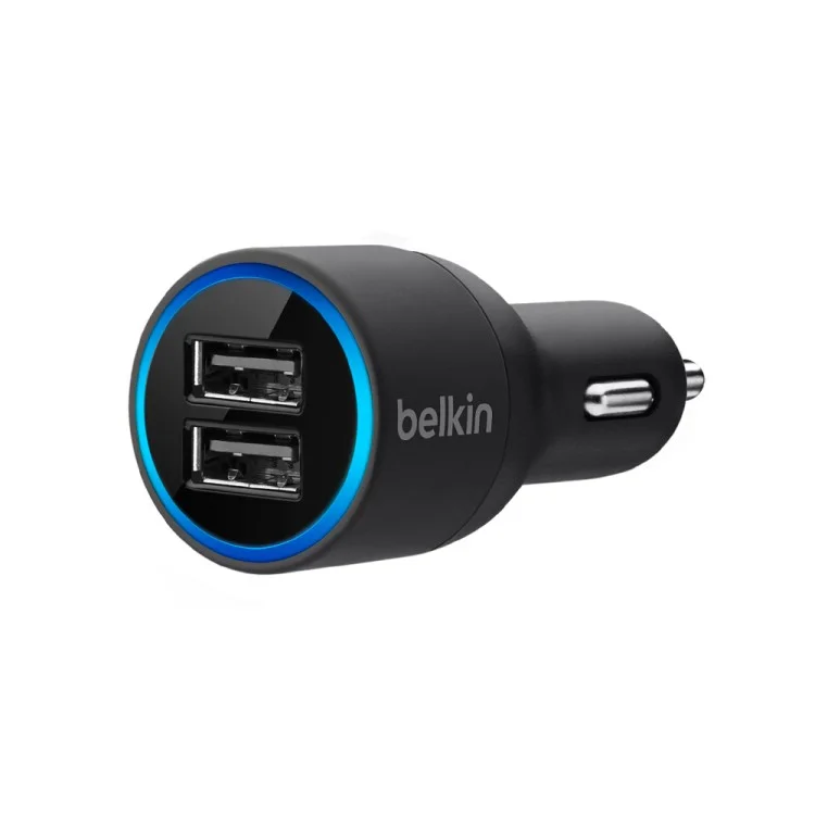 BELKIN Original 2.1A Dual USB Port Car Charger + 1.2M Lightning 8Pin Cable Kit (F8J071bt04)