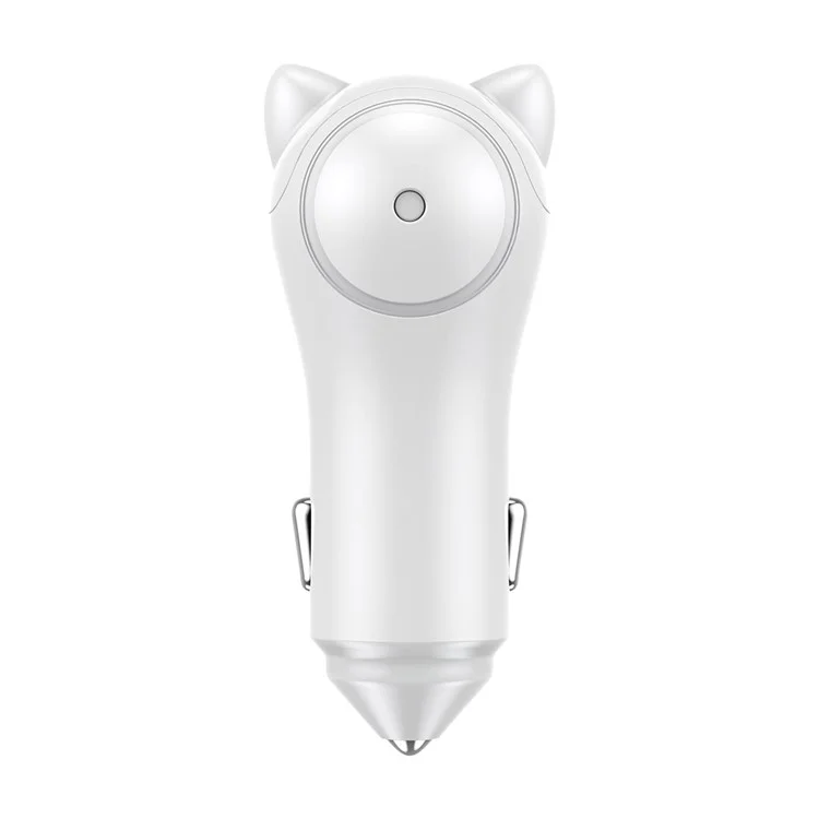 BASEUS Adorkable 5V 3A Dual Port Output Car Charger for iPhone iPad Samsung etc. - White