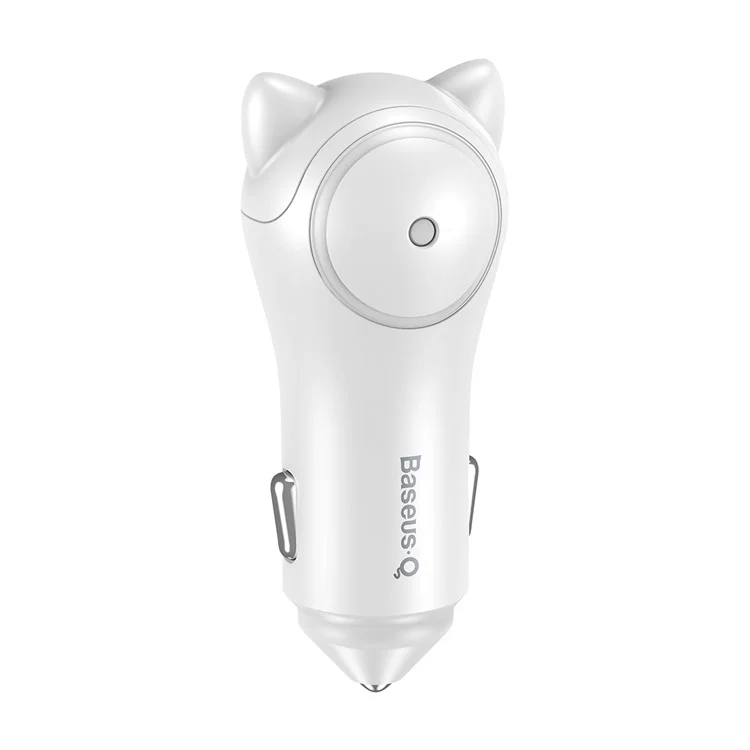 BASEUS Adorkable 5V 3A Dual Port Output Car Charger for iPhone iPad Samsung etc. - White