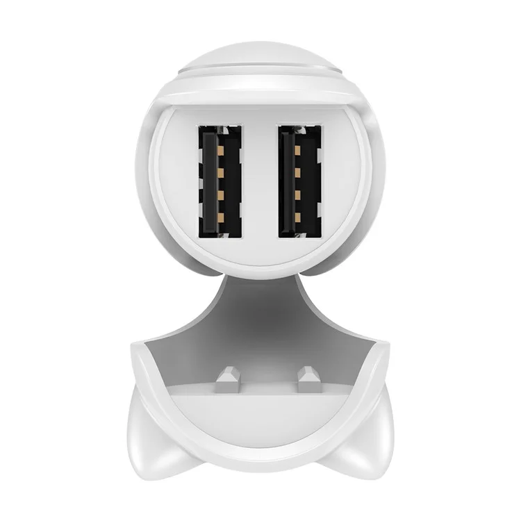 BASEUS Adorkable 5V 3A Dual Port Output Car Charger for iPhone iPad Samsung etc. - White