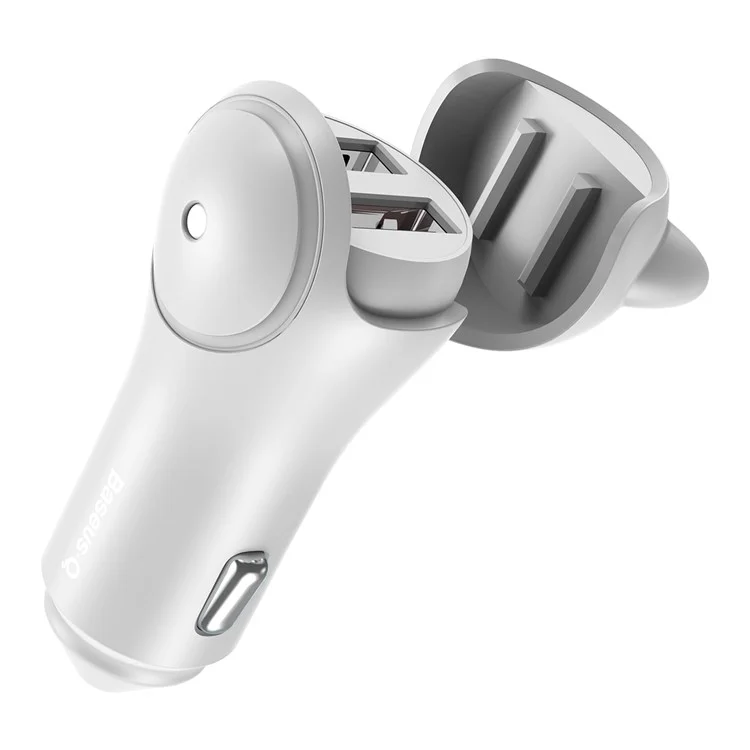 BASEUS Adorkable 5V 3A Dual Port Output Car Charger for iPhone iPad Samsung etc. - White