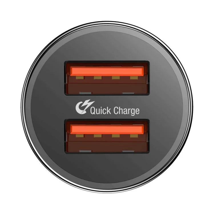 BASEUS QC3.0 Dual USB 36W Fast Car Charge Charger for iPhone Samsung - Black