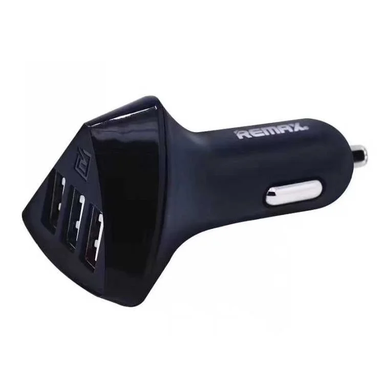 REMAX RCC-304 4.2A 3 USB Ports Car Charger for iPhone Samsung Sony Etc. - Black