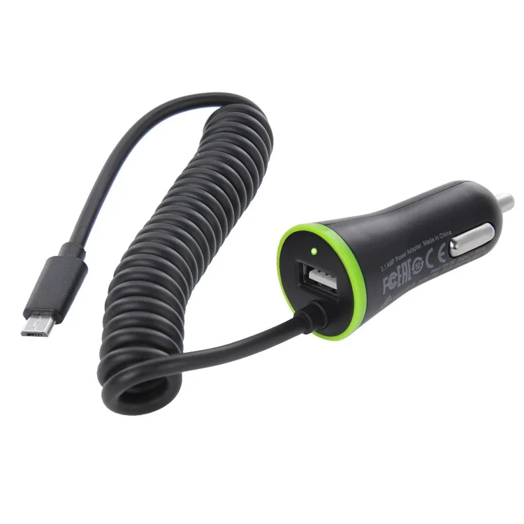 HAWEEL HWL-3310B Mini 2.1A Car Charger with Micro USB Spring Cord