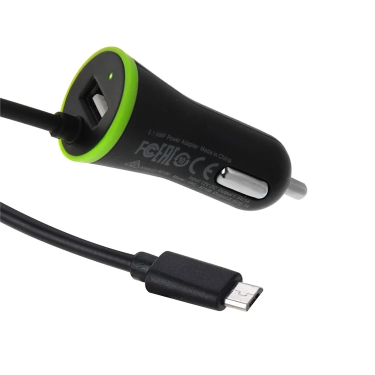 HAWEEL HWL-3310B Mini 2.1A Car Charger with Micro USB Spring Cord