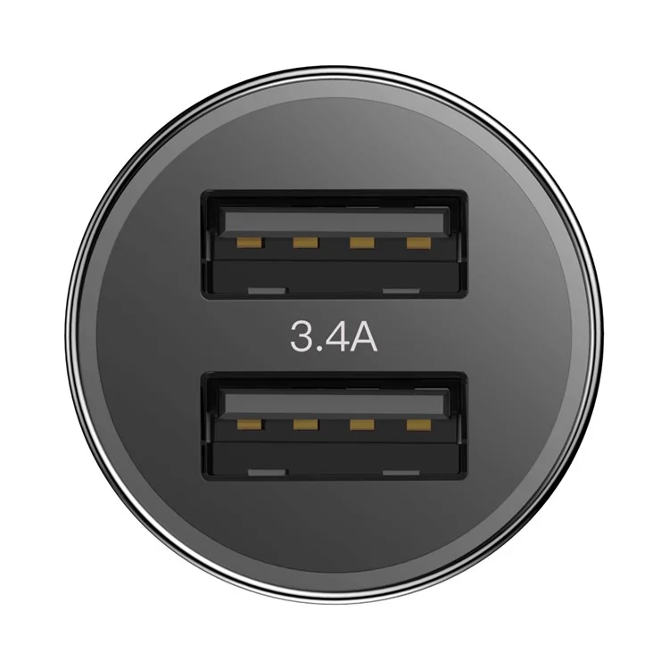 BASEUS Dual USB 3.4A Smart Fast Car Charge Charger for iPhone Samsung - Black