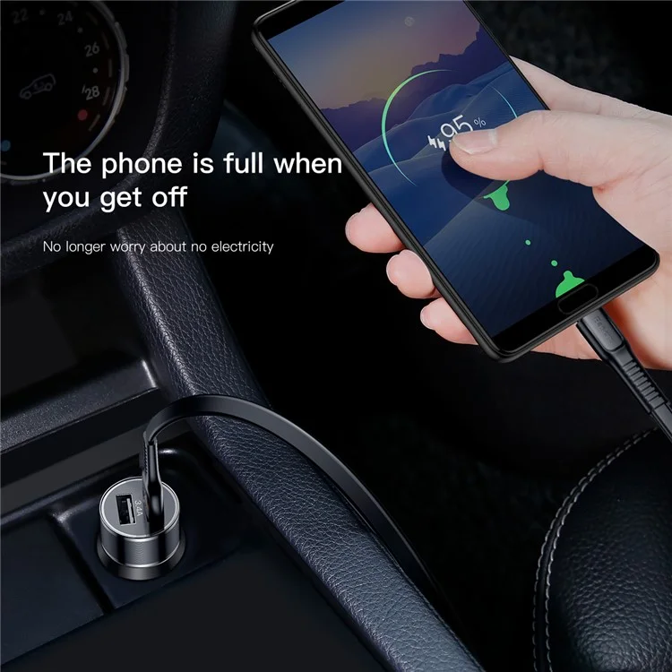 BASEUS Dual USB 3.4A Smart Fast Car Charge Charger for iPhone Samsung - Black