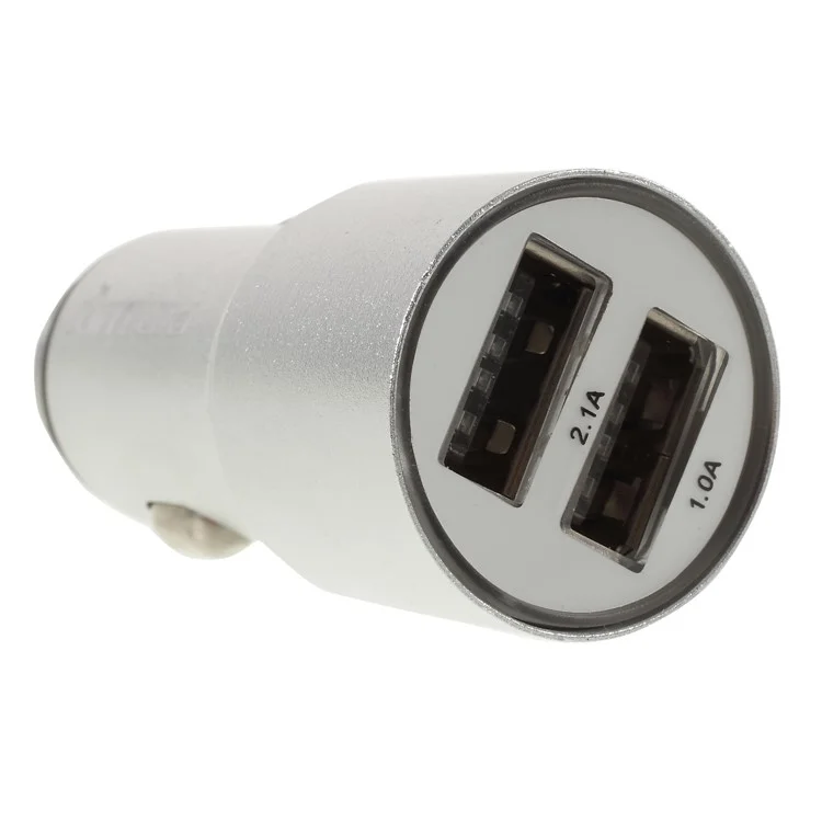 PINZUN CC-011 Dual USB Smart Car Charger with Safety Hammer - Silver