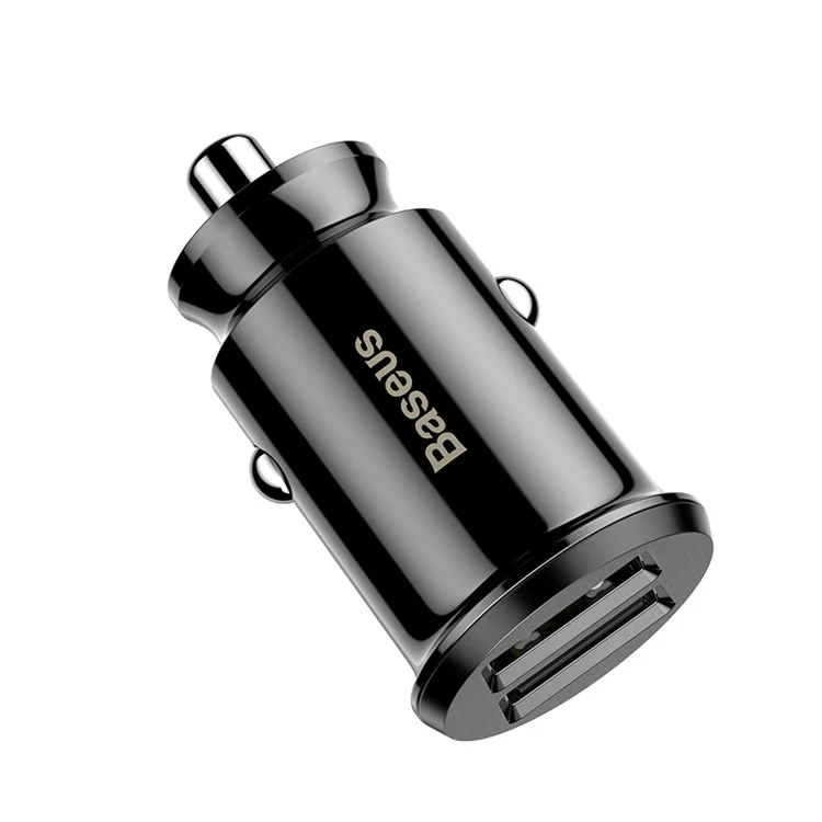 BASEUS Mini Smart Car Charger CE/FCC/ROHS Certified 3.1A Dual USB Quick Charge Car Adapter for iPhone iPad Samsung - Black