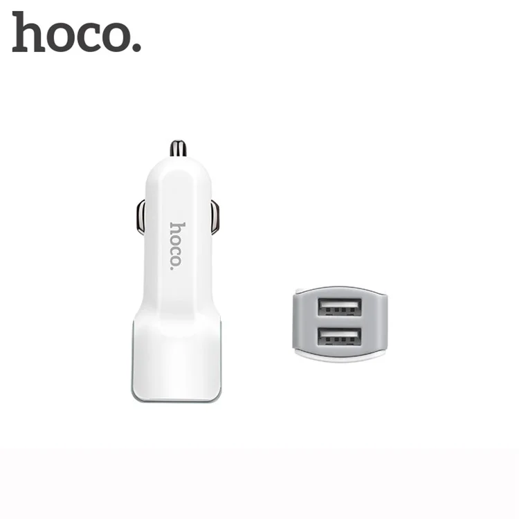 HOCO Z23 Grand Dual USB Outputs 12W Car Charger for iPhone iPad Samsung - White