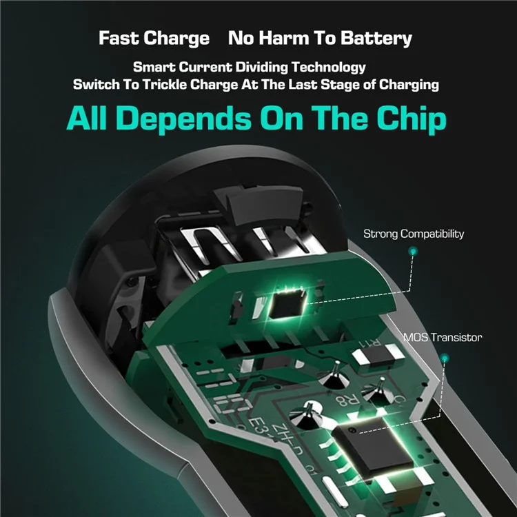 DUX DUCIS B10 36W Dual Ports QC3.0 Quick Charge USB Car Charger for iPhone Samsung Huawei