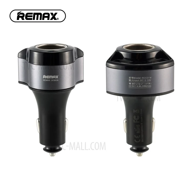 REMAX Journey Series 4.8A Two USB Car Charger for iPhone iPad Samsung HTC - Black