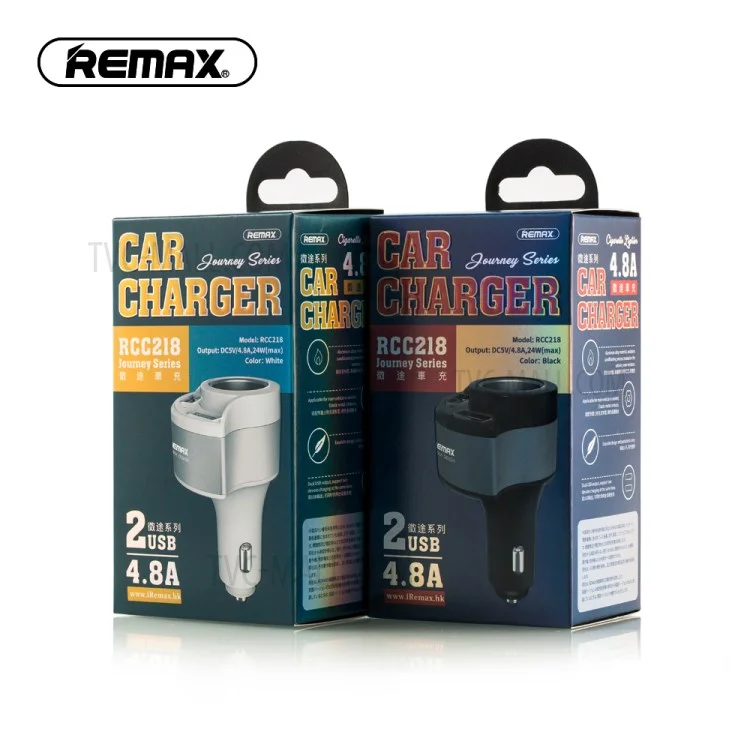 REMAX Journey Series 4.8A Two USB Car Charger for iPhone iPad Samsung HTC - Black