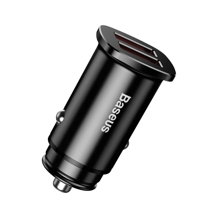 BASEUS BS-C16Q 30W Dual QC3.0 Charging Outputs Fast Car Charger for iPhone Samsung - Black