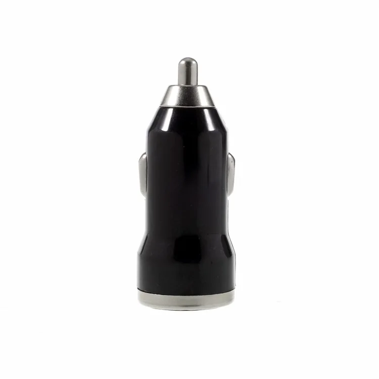 2.1A/1A Dual-USB-Port Car Charger for iPhone iPad Samsung Sony Etc - Black