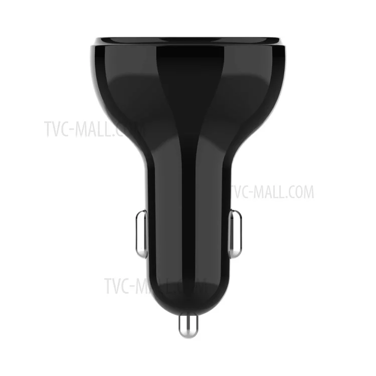 C02 Digital Display Type-C e Dual USB Ports Car Charger