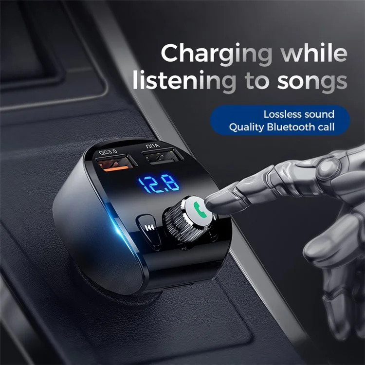 JOYROOM JR-CL02 Multi-function Bluetooth-compatible MP3 Player QC3.0 Quick Charge Car Charger