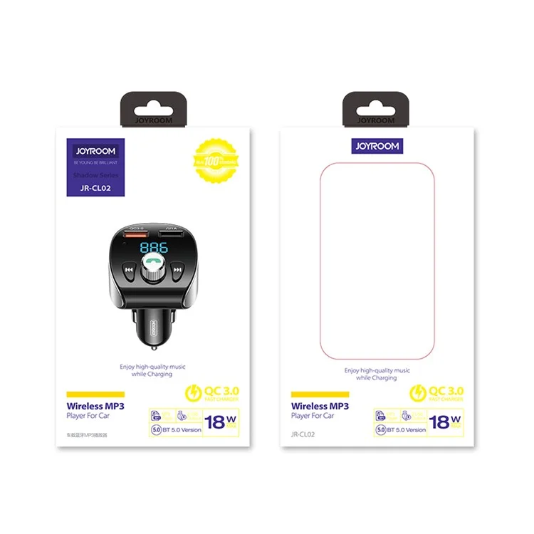 JOYROOM JR-CL02 Multi-function Bluetooth-compatible MP3 Player QC3.0 Quick Charge Car Charger