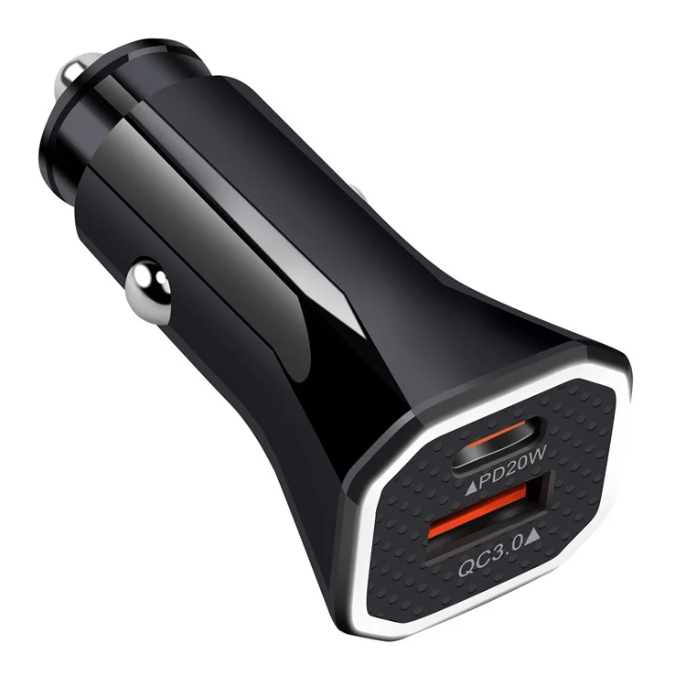 YSY-316PD20W QC3.0 USB + PD 20W Type-C Dual Port Mobile Caricatore Adattatore di Ricarica Rapida - Nero