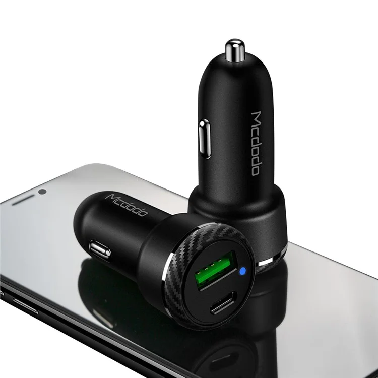 MCDODO CC-5970 MDD Dual Port Quick Charge QC3.0+PD 38W Car Charger Fast Charging Car Mobile Phone Charger Adapter