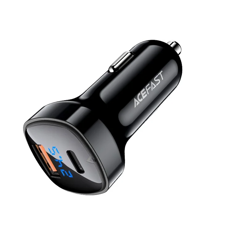 Tela Digital B4 Acefast 66W USB-C+USB-A Portas Duplas de Carregamento de Carro de Carregamento