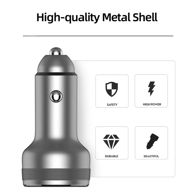 65W Dual Ports Autoladegerät Telefon-Ladegerät Adapter für OnePlus 9R/9 Pro/8T/8 Pro/7T Pro/7/6T Warp Charge Schnellladegerät - Schwarz