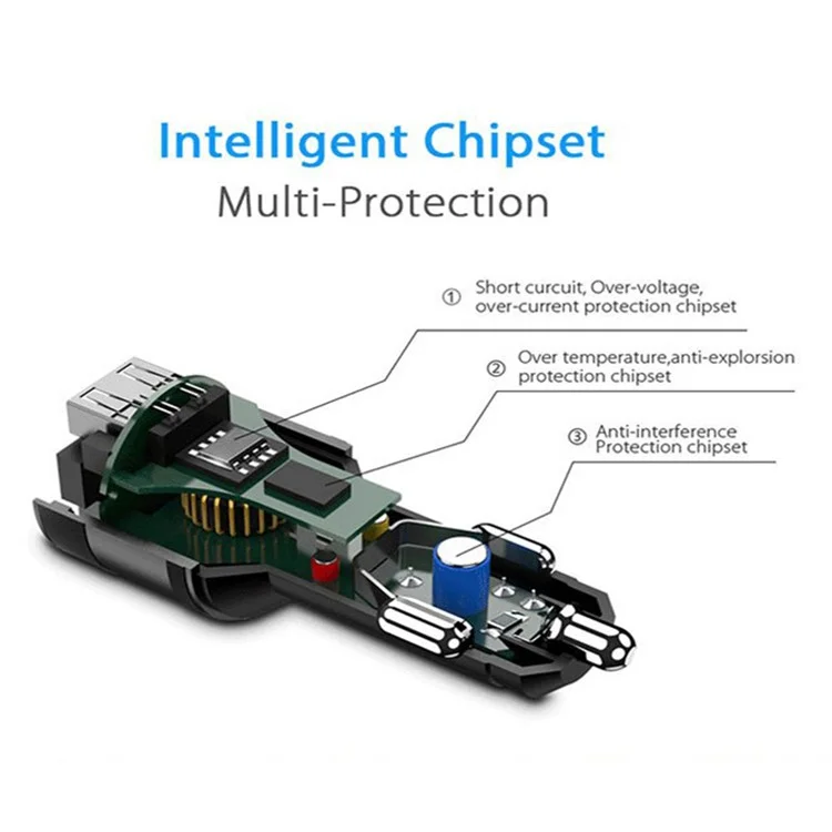 C57 Mini Dual USB QC3.0 Car Charger FM Transmitter Hands-free Call Bluetooth-compatible MP3 Music Player