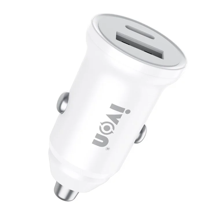 IVON CC45 20W PD 3.0 Type-c + qc 3.0 USB Dual Port Mini Car Chargeur Téléphone Fast Charging Adaptateur