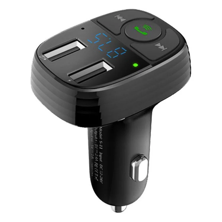 Lohee S-11 Двойной Usb-порты Fm-передатчик Bluetooth Calls Car Зарядное Устройство Зажигало - Черный