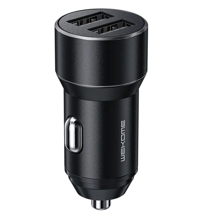 WEKOME WP-C36 Double Chargeur de Voiture USB Shell Metal Shell 3.1A Adaptateur de Courant Élevé Pour Les Véhicules 12-24V - le Noir